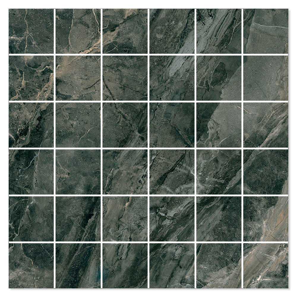 Marmor Mosaikkflis Tomelloso Svart Polert 30x30 (5x5) cm